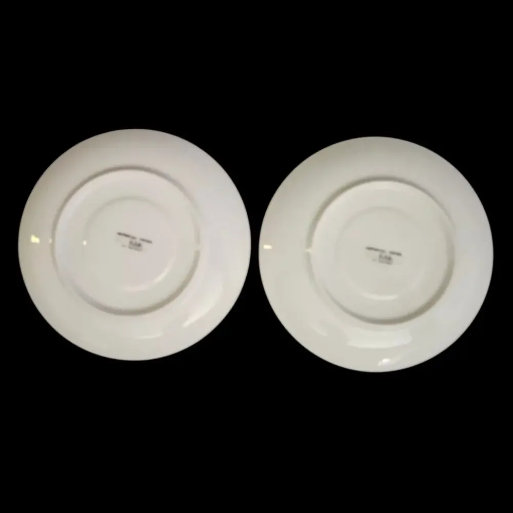 Imperial China Whitney 5671 Saucers Set of 2 Silver Scroll Trim